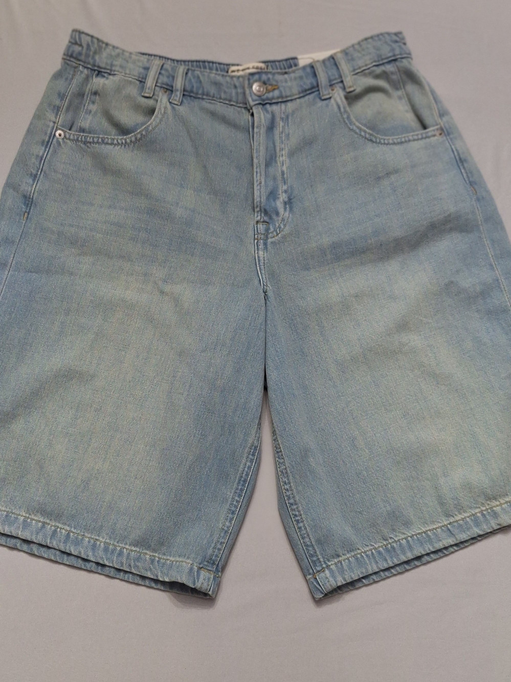 We The Free Curvy Back To Basics Light Blue Long Denim Shorts